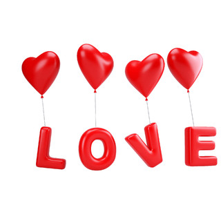 红色爱心LOVE情人节元素GIF动态图爱心元素